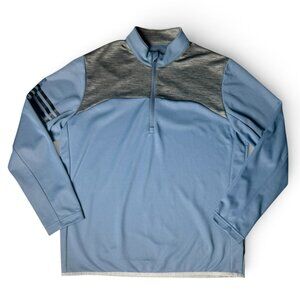 Adidas Men's Golf Quarter Zip Performance Pullover Blue Size Large